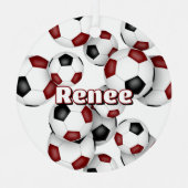 Maroon Black Fußball Sport Sake Ornament Aus Metall (Vorderseite)