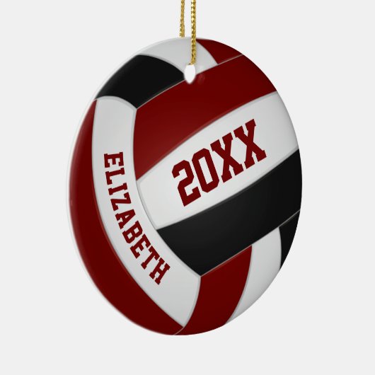 Maroon Black Girls Jungs Mannschaft wählt Volleyba Keramik Ornament (Rechts)