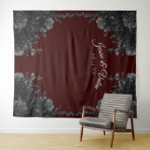 Maroon Black Gray Rose Gothic Wedding Wandteppich (Beispiel (Horizontal))