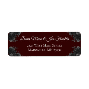 Maroon Black Rose Gothic Wedding