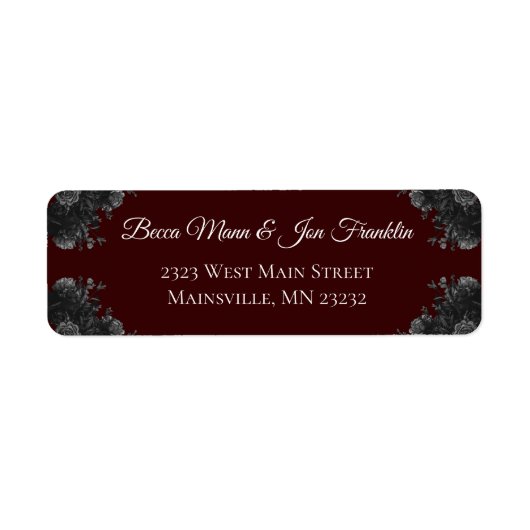 Maroon Black Rose Gothic Wedding (Vorne)