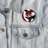 Maroon Black Volleyball Team Farben Button (Beispiel)