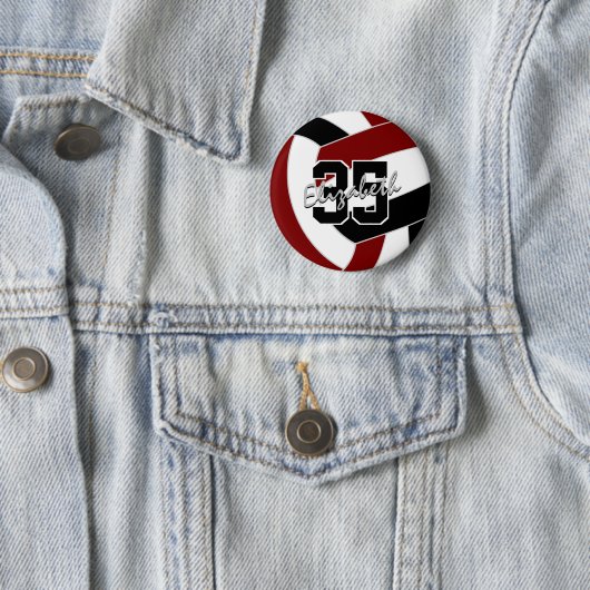 Maroon Black Volleyball Team Farben Button (Beispiel)