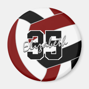 Maroon Black Volleyball Team Farben Geschenke Magnet