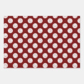 Maroon Black Volleyballs Set von 3 koordinierenden Geschenkpapier Set (Vorderseite 2)