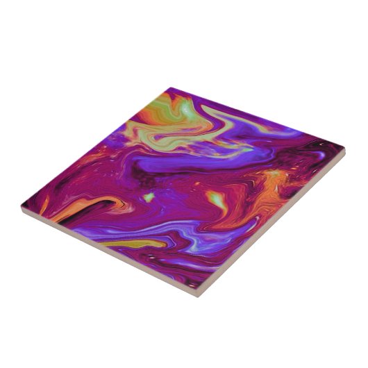 Maroon, blau, Lila, gelb Fliese (Seite)