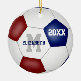 Maroon-blaue Mannschaft färbt Keepake-Fußball Keramik Ornament