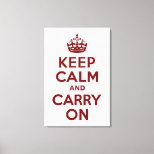 Maroon Bleib ruhig und mach weiter Wrapped Canvas Leinwanddruck