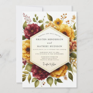 Maroon Bloom Ernte Hochzeit Einladung