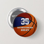 Maroon Blue Basketball-Mannschaftsgeschenke unter  Button (Vorne & Hinten)