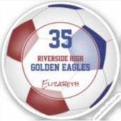 Maroon Blue Fußball-Mannschaft färbt Mädchen Jungs Aufkleber (Vorderseite)