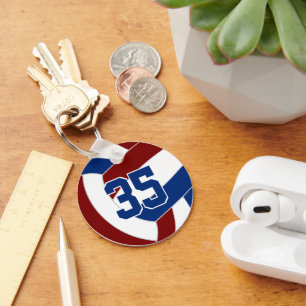 Maroon Blue Volleyball Team Farben Schlüsselanhänger