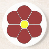 Maroon Blume Design Getränkeuntersetzer (Vorne)