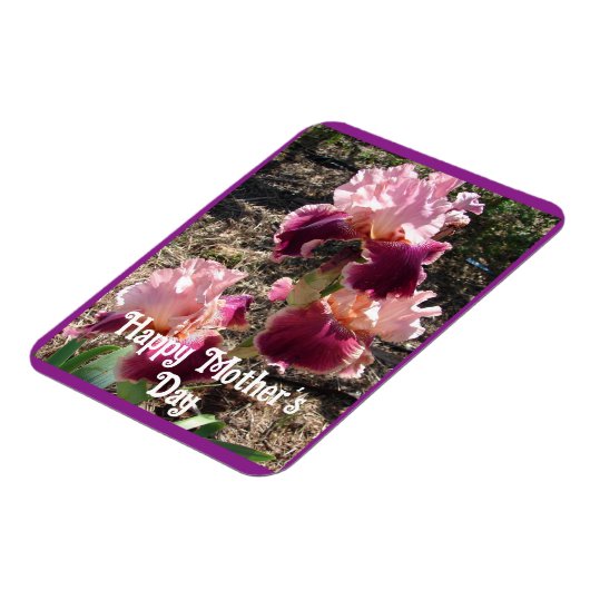 Maroon Blume Floral Iris Irish Mütter Day Card Magnet (Linke Seite)