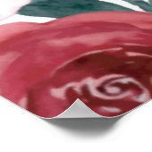 Maroon Blush Blume Begrüßung Poster (Ecke)