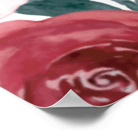 Maroon Blush Blume Begrüßung Poster (Ecke)