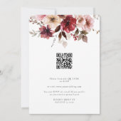 Maroon Blush Fall All in 1 Budget QR Code Hochzeit Einladung (Rückseite)