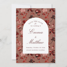 Maroon Boho Botanical Romance QR