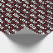Maroon Bold Brush Class of 2025 Wrapping Paper Geschenkpapier (Ecke)