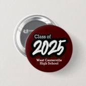 Maroon Bold Brush-Klasse von Button 2025 (Vorne & Hinten)