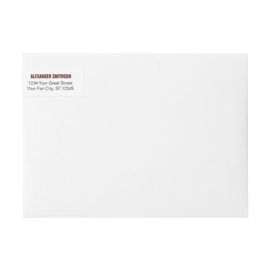 Maroon Bold Cap Abschluss Wrap rund um Label (Vorderseite)