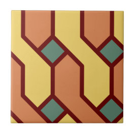 Maroon Borderline Abstrakt, Small(4,25" x 4,25") Fliese