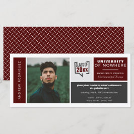 Maroon Boxes & Foto Wide Abschluss Einladung