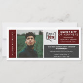 Maroon Boxes & Foto Wide Abschluss Einladung (Vorderseite)