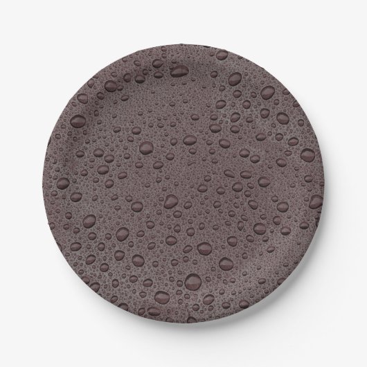 Maroon-Braunwasser-Tropfen Pappteller (Vorderseite)