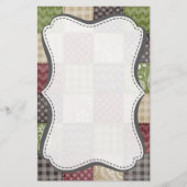 Maroon, Brown, Tan & Green Quilt Look Briefpapier (Vorderseite)