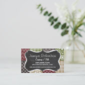 Maroon, Brown, Tan & Green Quilt Look Visitenkarte (Stehend Vorderseite)