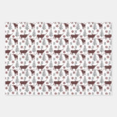 Maroon Buffalo Kariertes länghorn Muster Geschenkpapier Set (Vorderseite)