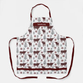 Maroon Buffalo Kariertes länghorn Muster Schürze (Vorderseite)