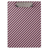Maroon, Burgund und weiße Diagonal Streifen Klemmbrett (Vorderseite)