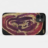 *~* Maroon Burgund Wein Agate Gold Glitzer Case-Mate iPhone Hülle (Rückseite (Horizontal))