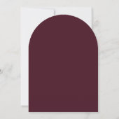 Maroon Burgundy Boho Arch Moderne Hochzeit Einladung (Rückseite)