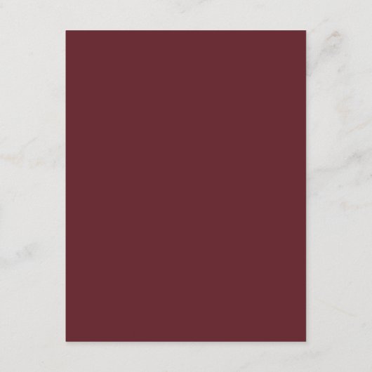 Maroon Burgundy Classic Elegant Formal Wedding Begleitkarte (Rückseite)