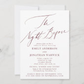 Maroon Burgundy Die Nacht vor der Hochzeit der Pro Einladung (Vorderseite)