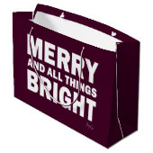 Maroon, Burgundy-Geschenktasche | Fröhlich & Hell Große Geschenktüte (Rückseite Schrägansicht)