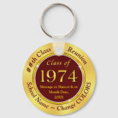 Maroon Burgundy Gold, Custom Class of 1974 Favors Schlüsselanhänger (Vorderseite)