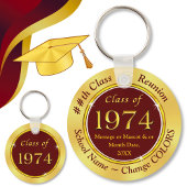 Maroon Burgundy Gold, Custom Class of 1974 Favors Schlüsselanhänger