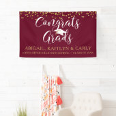 Maroon Burgundy Gold Script GLÜCKWUNSCHS GRADS Banner (Insitu)