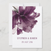 Maroon Burgundy Poppy Elegant Wedding Einladung (Vorderseite)