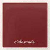 Maroon Burgundy Rust Red Solid gefärbt Glasuntersetzer (Vorderseite)