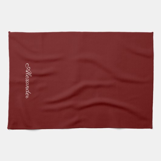 Maroon Burgundy Rust Red Solid Hintergrund Geschirrtuch (Horizontal)