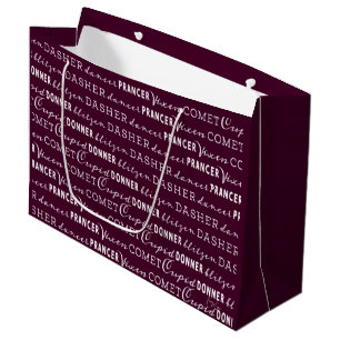 Maroon, Burgundy Weihnachtsgeschenktasche Santas Große Geschenktüte