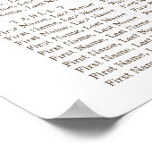 Maroon Burnt Orange Brautparty Sitzplatz Poster (Ecke)