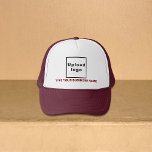 Maroon Business Brand auf Trucker Hat Truckerkappe<br><div class="desc">Maroon Business-Marke auf individualisierbaren LKW-Hut. Passen Sie es an, indem Sie Ihren Firmennamen eingeben und Ihr Firmenlogo hochladen. Sie können es in Ihre Werbeprodukte aufnehmen, Werbegeschenke oder Geschenke an Ihre Kunden oder Kunden, eine Marketing-Strategie, um Ihr Unternehmen zu werben oder Ihre Marke zu fördern. Individuell anpassbarer LKW-Hut, mit dem Sie...</div>