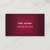 Maroon Business Card Visitenkarte (Rückseite)