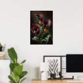 Maroon Calla Lilies Lily Blume Poster (Heimbüro)